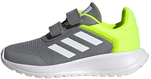 Adidas Unisex Kinder Tensaur Run Shoes, Grey/Cloud White/Lucid Lemon, 29 EU