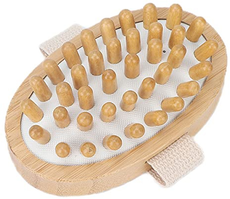 Massagebürste, Bequeme Bambus-Gummi-Gasbeutel-Körperpeelingbürste, Müdigkeitslinderung, Durchblutungsförderung für Reisen für zu Hause