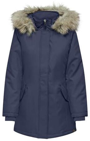 ONLY Damen ONLNEWKATY Parka CC OTW Mantel 15300633,Naval Academy/Detail:Nature Fur,S