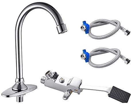 Grifo mezclador para fregadero, grifo de baño con pedal, grifos de una sola etapa fría para hospitales de laboratorio/C