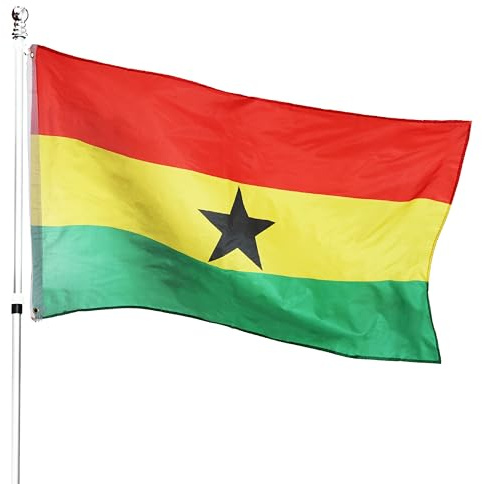 Große Ghana-Flagge, 152 x 91 cm, 12 Stück, perfekt für ghanaische Veranstaltungen oder Anlässe