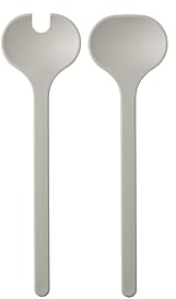 Mepal - Set cubiertos de ensalada Silueta 2 piezas - Aptos para lavavajillas - Cubiertos ensalada - Tenedor y cuchara ensalada - Nordic white