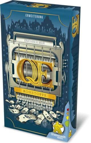 Strohmann Games, Q.E. – Rohstoffe, Erweiterung, Familienspiel, Strategiespiel, 3-5 Spieler, Ab 10+ Jahren, 30 Minuten, Deutsch, Green And Gold
