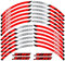 HRQCTIM 12 Stück Motorrad-Rad-Aufkleber Streifen Reflektierende Aufkleber Felge Für Y&amaha XJ6 Motorrad Felgenaufkleber(Rot)