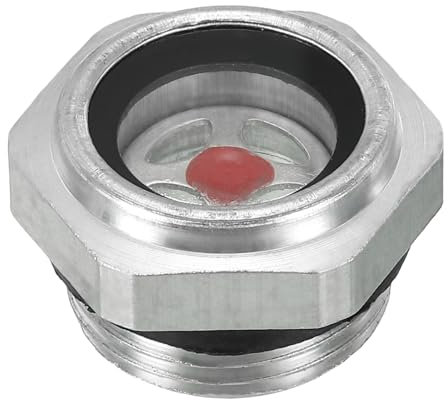 PATIKIL Ölschauglas für Luftkompressor M22x1,5 Außengewinde Aluminium Legierung Kompressor Ersatzteile Öl Flüssigkeits Standanzeige Luftkompressor Schauglas Teile mit O Ring