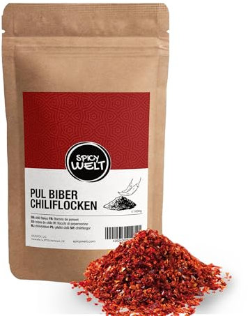 Spicy Welt Pul Biber en Escamas (1kg) – Copos de Chile para Carnes, Verduras a la Plancha, Sofritos, Salsas Caseras & Tapas Mediterráneas | 100% Natural, Sin Aditivos