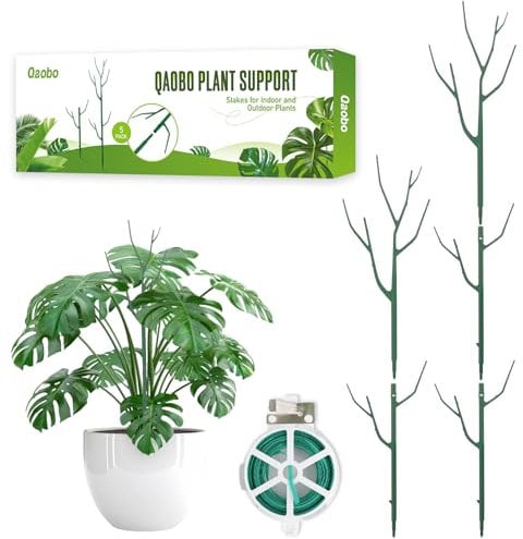 Qaobo Confezione da 5 pali di supporto impilabili per piante rampicanti, strutture di supporto per piante rampicanti per Monstera, Pothos, Philodendron Garden Plant Stakes per piante da interno ed