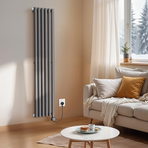 Warmiehomy Oil Filled Radiator, 6 Fins Single Panel Electric Heater, Electric Radiators Wall Mounted, 5 Modes, 7d/24h Timer, Child Lock, WIFI App Control, Touch Screen Adjustable Thermostat, 160*35cm
