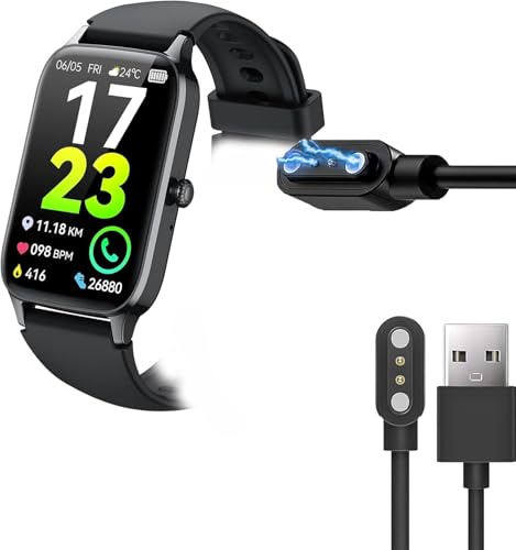 Compatible with Soudorv Smart Watch Charger, Blueshaweu Magnetic Replacement Charger Compatible for Soudorv P97 1.57 Fitness Tracker Smart Watch (Black)