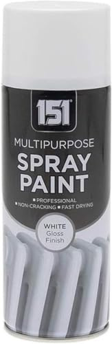 MIXEL Multipurpose White Gloss Spray Paint, Quick-Drying Formula, DIY Enthusiasts, Long-Lasting Results on Wood, Metal, Plastic, Interior and Exterior Use, 400ml, (1 Pcs)