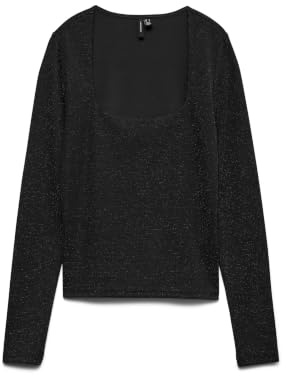 VERO MODA Damen Vmkanva Ls Square Neck Top JRS Ga