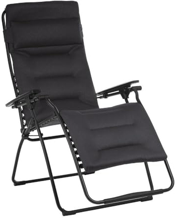 Lafuma MOBILIER - Zero-Gravity-Relaxliege-Garten XL - Futura XL - AirComfort® - Schwarz Acier LFM3125_6135-5 Jahre Garantie