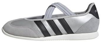 adidas Women's Barreda Mary Jane, Silver Metallic/Black/Off White, 9