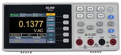 Multimetro, Multimetro digitale da banco 55000 conteggi Vero RMS LCD da 3,5 pollici USB DC/AC Corrente Voltmetro Temperatura Strumenti