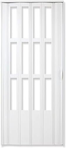 GLFNB Puerta divisoria Plegable de Aluminio, Puerta corrediza Interior con Vidrio acrílico Transparente (86 x 203 cm)