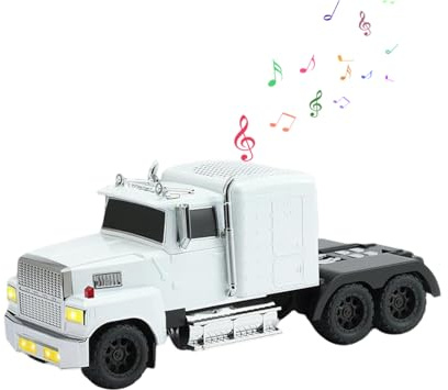 Genérico Altavoces Camión,con Micrófono y Amplificador Integrado Diseño de Camión,Altavoz Estéreo con Luz LED y Radio FM | para Entusiastas del Coche, Hogar y Mesa