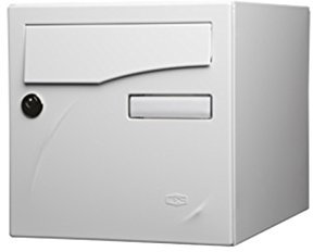 Renz Doppelseitiger Briefkasten, vorgefasst, Weiß, freistehend, Modern, 285 x 285 x 400 mm
