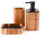 Satu braun Bad Accessoires Set 3 Stück enthalten Seifenspender, Zahnputzbecher, Seifenschale Badezimmer Set für Küche Dekor und Haus Erwärmung Geschenk Modern Acacia Wood