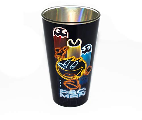 Paladone Pac Man Glasbecher, 400 ml, offizielles Lizenzprodukt, mehrfarbig, 9 x 9 x 15 cm