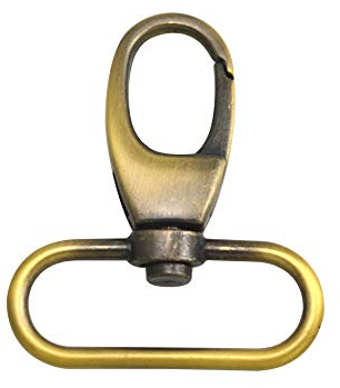 Wuuycoky Karabinerverschlüsse mit Drehgelenk, 3,8 cm Innendurchmesser, glänzend, antikes Messing, 6 Stück