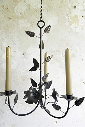 Jeanne d´Arc living Kereznständer Kranz Kerzenleuchter Brocante Kerzenständer zum hängen Ø 33 cm x H 42 cm