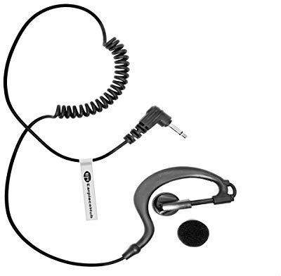2.5mm G Shape Soft Ear Hook Listen/Receive Only Earpiece Headset Compatible with MOTOROLA Radio (1 Pin) TLKR