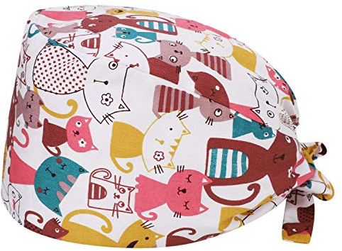 Kopftuch Damen Herren Kopfhaube Verstellbar Scrub Cap Baumwolle Schweißabsorbierende Bandana Cap Beanie Mütze Anti-Staub Chefkoch Kosmetikerin Arbeitskappe Weiche Staubkappe für Lange und Kurze Haare