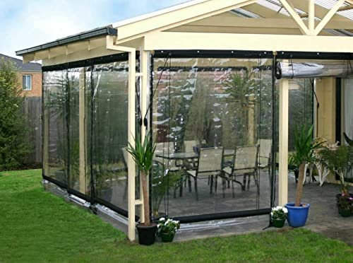 Toldo enrollable de vinilo transparente resistente al agua de grado comercial de 0,5 mm