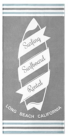 HOMELEVEL Grande Serviette de Plage - 90 x 180 cm - Mélange Éponge Coton - Drap de Plage Ultra Absorbant Séchage Rapide