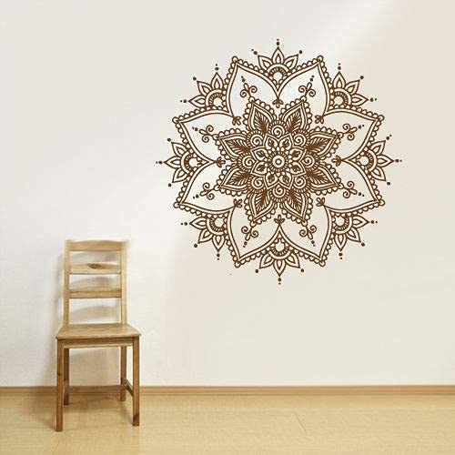 Badezimmer Wandaufkleber, Wandtattoo Kunst, Mandala Blumen Indien Indien Buddha Wand 56X56Cm