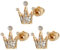 Tomaibaby 6 Pcs Mini Hochzeit Tiara Krone Corsage Brosche Kristall Strass Königin Crown Brosche Pin für Frauen Erwachsene Damen Goldene