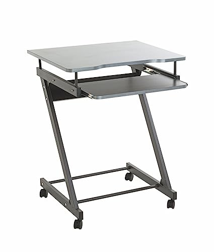 HAKU Möbel Computertisch auf Rollen anthrazit, MDF, Metall - Maße: B 60 cm x H 75 cm x T 49 cm, Style: Modern