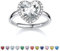 Bestyle Mondstein Ring Silber 925 Damen Verstellbare Ringe mit Geburtsstein April Fingerringe Herz-Ehering Zirkonia Schmuck für Mädchen