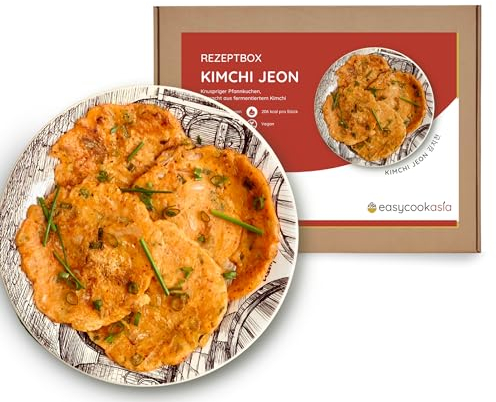 EasyCookAsia Kimchi Jeon Kochbox I Koreanische Kimchi-Pfannkuchen DIY-Box, die alle Zutaten enthält I Besonderes Geschenk für Asia- und Kochliebhaber