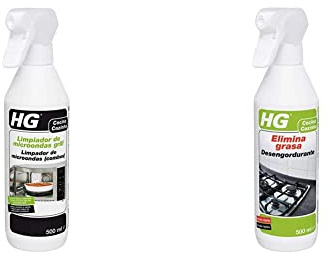 HG Limpiador de Microondas Grill, 500 ml + 128050130 Elimina -Producto de Limpieza para Quitar la Grasa de Cualquier Superficie de la Cocina, 500 Mililitros