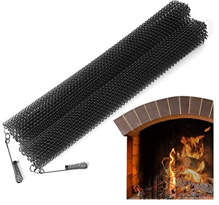 Kaminschirm Kamin Mesh Bildschirm Vorhang, 2 Stück hitzebeständige Metallgitter für Kamin Innenkamin (Farbe: 2 Stück 61 x 45,7 cm)