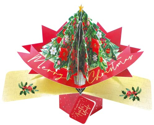 Aunt & Uncle Christmas Card 3D Xmas Tree Pop Up Christmas Card Greeting Card POP066X33