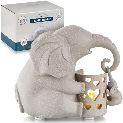 Romadedi Elefanten-Geschenke für Frauen, Mutter, Dekoration, Kerzenhalter, Geburtstag von Tochter, Weihnachten, sentimentale Wohnzimmer-Dekoration