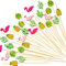luckaide 100 Stück Cocktail Sticks, Herz Cocktail Spieße, Cocktailspieße,Holzspieße Fingerfood, Handgefertigte Cocktail Picks für Geburtstag Hochzeit Valentinstag Weihnachten