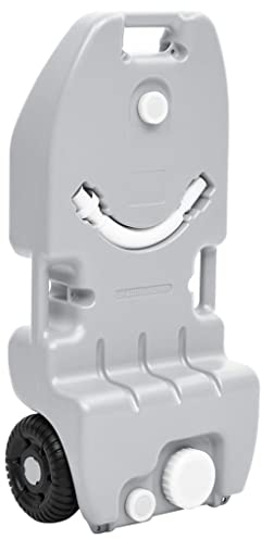 vidaXL Réservoir d'eau à roulettes pour Camping, Bidon d'eau Portable avec Poignée, Récipient à Eau de Voyage, Stockage d'eau Toilette de Camping-Car, 25 L Gris PEHD