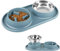 Double Non Slip Dog Food And Water Bowls Set, Slow Feeder Dog Bowl With Non Slip Mat, Interactive Fun Slow Feeders For Dogs, Non-Spill Dog Food Bowls For Feeding Small Medium Large Dogs Cats Puppies