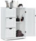 Multigot Bathroom Floor Cabinet, Freestanding Storage Organizer Unit with Adjustable Shelf, 1 Doors & 3/4 Drawers, Wooden Freestanding Cupboard for Entryway Kitchen Living Room(White, with 3 Drawer)