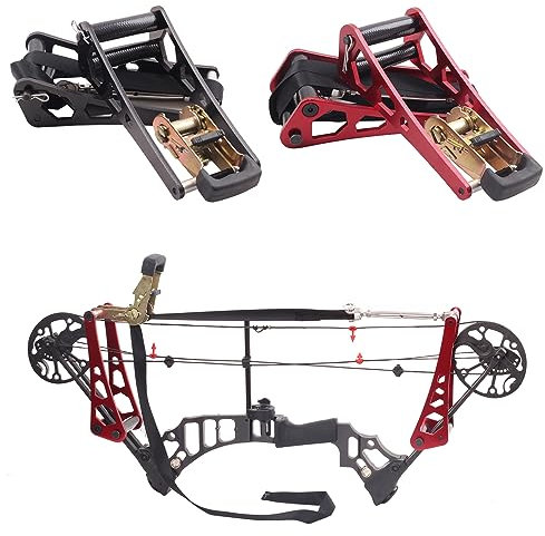 SOPOGER Bogenschießen Verbundbogenpresse – tragbares Handbogenzubehör für Compoundbogen und Armbrust, Aluminiumlegierung, Ratsche, Bogenpresse, Öffnungswerkzeug für Bogensaitenschalldämpfer, Ersatz