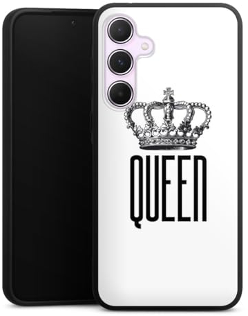 Premium Silikon Hülle kompatibel mit Samsung Galaxy A55 5G Handyhülle schwarz Case Queen Königin Krone