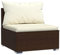 Garten-Mittelsofa mit Kissen Braun Poly Rattan,317504