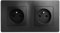 DEBFLEX - Caly - Prise Électrique 2P+T Double/2 postes Horizontaux - Prise Murale 16A avec Terre - Plastique - Installation Encastrée - Noire - 156 x 85 x 39 mm