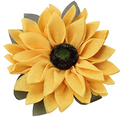 Qcwwy Sonnenblumen-Türkranz, Attraktiver Runder Gelber Sonnenblumenkranz für die Haustür, 39,9 cm, Schlafzimmer-Dekoration, Seidenblume
