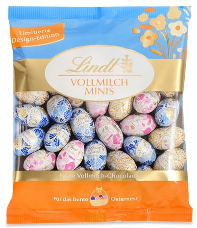 Lindt Schokolade | Mini-Eier Maritim Deko Edition | 180g | Mini Vollmilch-Schokoladeneie in maritimer Verpackung | Osterschokolade | Perfekte Oster-Schokolade zum Teilen & Genießen