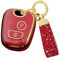Ysbxitu Coque de clé de voiture compatible avec 107 206 307 406 Citroën C1 C2 C3 Berlingo Coque de protection en TPU pour clé télécommande Idée cadeau Accessoire de voiture, rouge, Rot
