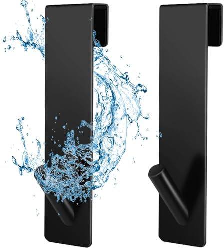Haken Duschwand 304 Edelstahl Duschhaken ohne Bohren für Glaswand mit Schutzmatte, Handtuchhalter Dusche Glaswand Dusche Zubehör Bad, Langlebig, 2 Stück